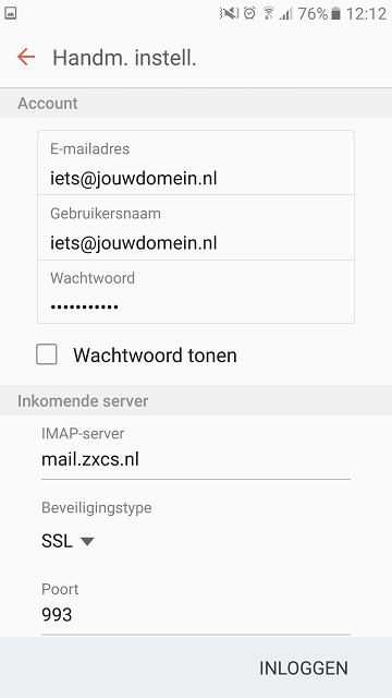 android instellen email 6