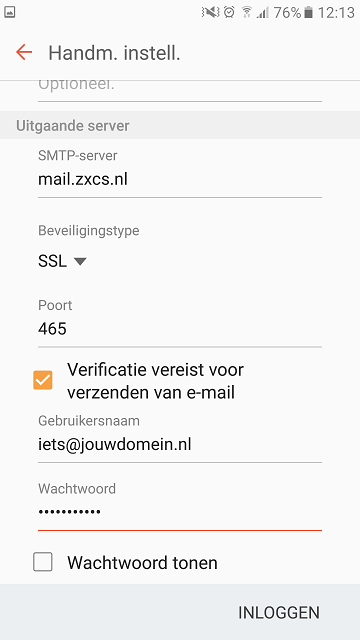 android instellen email 7